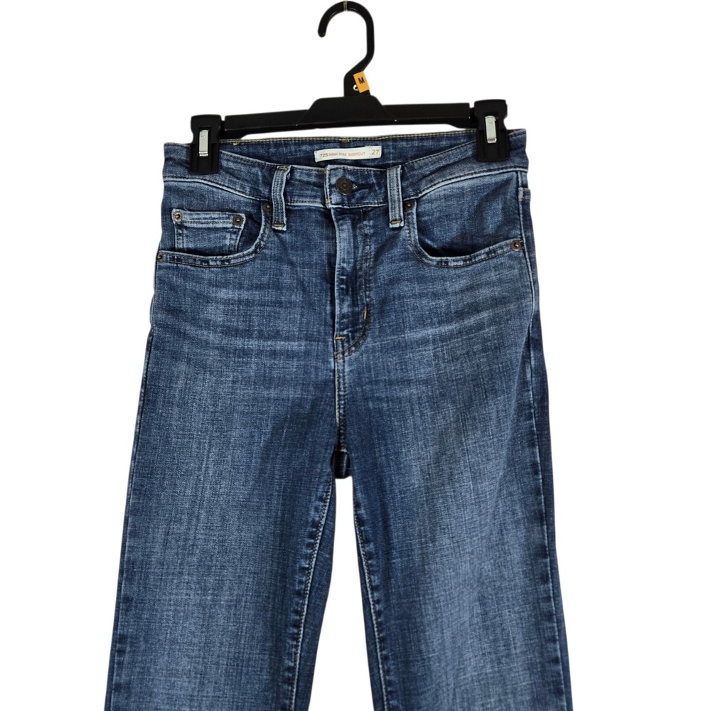 Levi's 725 High Rise Bootcut Blue Jeans Womens 27 Medium Wash Denim - Picture 2 of 9